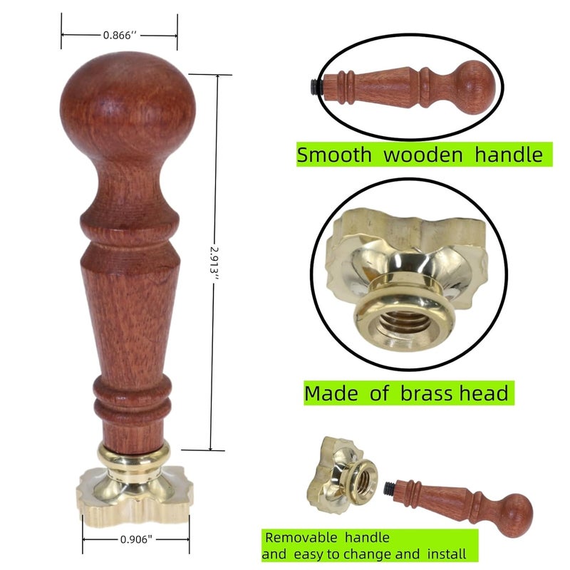 Atopbb 3D Embossed Frame Relief Carving Wax Sealing Stamp, Wood Handle, Wedding Invitations, Letter Sealing (F03) - Image 5